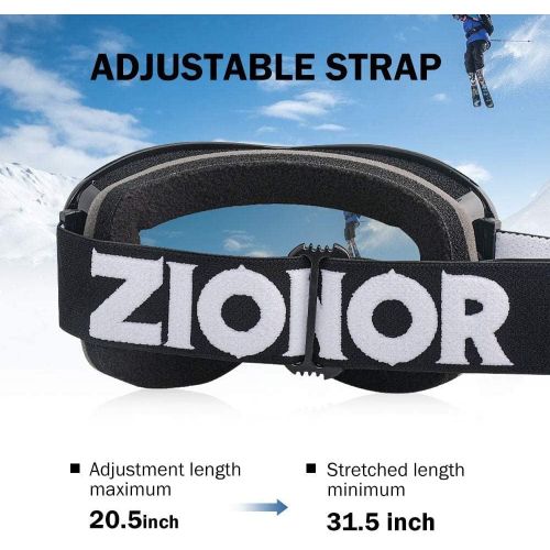  ZIONOR Lagopus Ski Snowboard Goggles for Men Women Adult Youth and Ski Goggles Bag
