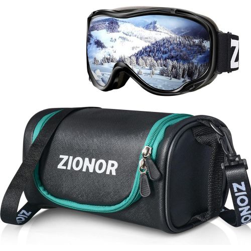  ZIONOR Lagopus Ski Snowboard Goggles for Men Women Adult Youth and Ski Goggles Bag