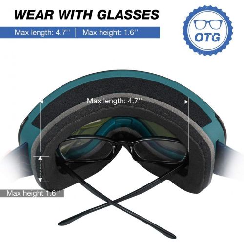  ZIONOR X4 PRO Ski Goggles Magnetic Snowboard Goggles Snow Goggles for Men Women