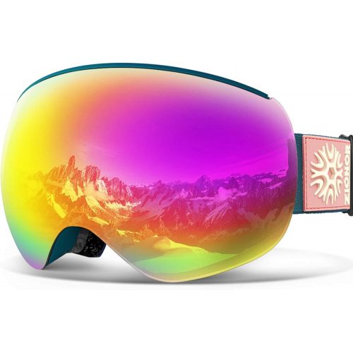  ZIONOR X4 PRO Ski Goggles Magnetic Snowboard Goggles Snow Goggles for Men Women