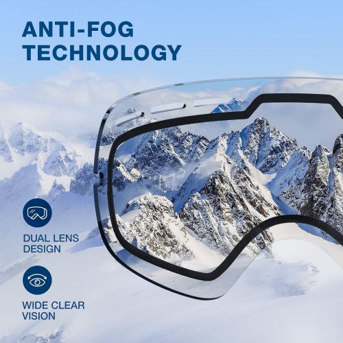  ZIONOR X Ski Snowboard Snow Goggles OTG Design for Men & Women and Ski Goggles Bag
