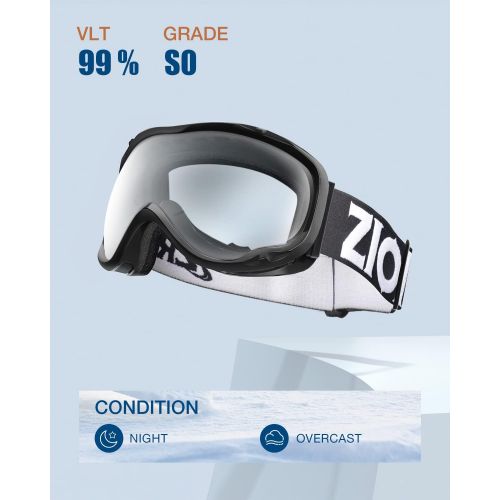  ZIONOR Lagopus Ski Goggles - Snowboard Snow Goggles for Men Women Adult Youth