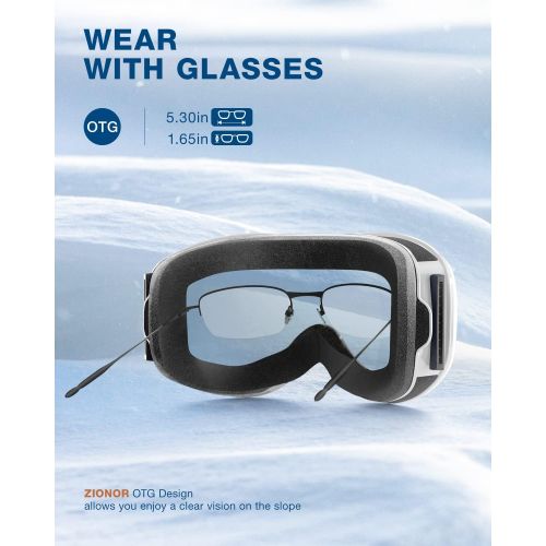  ZIONOR Lagopus Ski Goggles - Snowboard Snow Goggles for Men Women Adult Youth