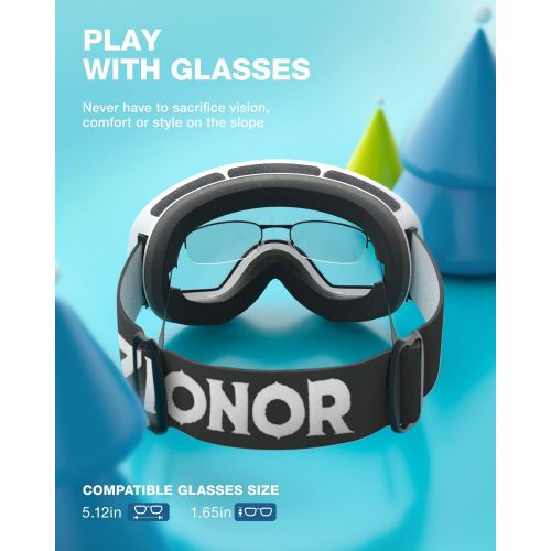  ZIONOR XMINI Kids Ski Goggles - Snowboard Snow Goggles for Boys Girls Youth