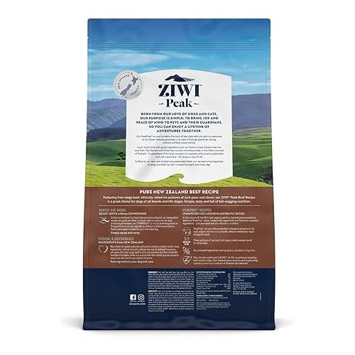  ZIWI Peak Air-Dried Dog Food - All Natural, High Protein, Grain Free and Limited Ingredient with Superfoods, Beef, 8.8 Pound (Pack of 1)