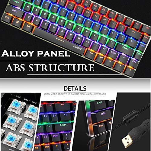  ZIYOU LANG Gaming Keyboard and Mouse,3 in 1 Gaming Set,Rainbow LED Backlit Wired Gaming Keyboard,RGB Backlit 12000 DPI Lightweight Gaming Mouse with Honeycomb Shell,Large Mouse Pad for PC Gam