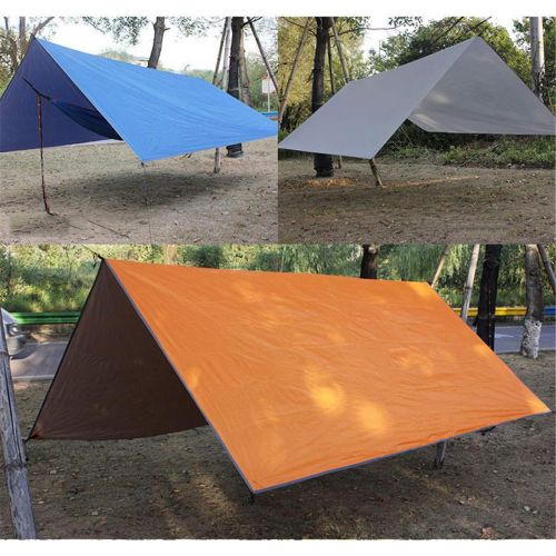  ZJDU Hammock Tent Tarp,Waterproof Tent Lightweight Tarpaulin Shelter,3M X 3M Hammock Rain Fly Tent Tarp, Camping Tent Tarp,for Snow Camping Outdoor Travel,with Rope and Accessories