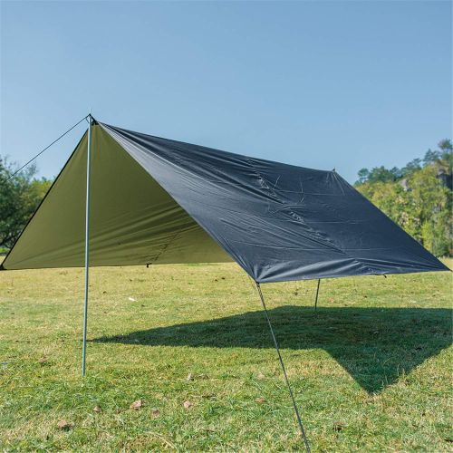  ZJDU 300cm X 300cm Waterproof Hammock Rain Fly Tent Tarp,Anti-UV Lightweight Camping Shelter,Ground Cloth Sunshade Mat,Ground Nail and Ropes Included