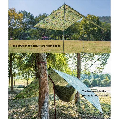  ZJDU Camping Tent Tarp, Camping Tarpaulin Anti UV, Waterproof Tent, Lightweight Tarpaulin Shelter, for Outdoor Camping Backpack Hiking Beach,Included Ropes and Ground Nail