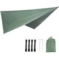 ZJDU Tent Rain Fly - Camping Rainfly Tarp,Lightweight Ripstop Hammock Tarp Cover,Waterproof Tent Polyester -for Camping, Hiking, Backpacking, with Rope and Accessories