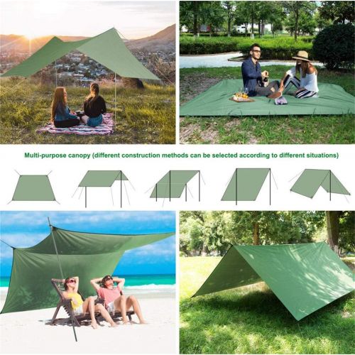  ZJDU Tent Rain Fly - Camping Rainfly Tarp,Lightweight Ripstop Hammock Tarp Cover,Waterproof Tent Polyester -for Camping, Hiking, Backpacking, with Rope and Accessories