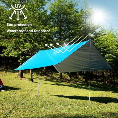  ZJDU Camping Rainfly Tarp,Waterproof Tent, Lightweight Tarpaulin Shelter Hammock Rain Fly Sheet,Lightweight Ripstop Hammock Tarp Cover,Included Ropes and Ground Nail