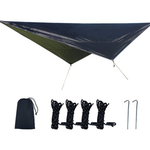  ZJDU Hammock Rain Fly Tent Tarp,Waterproof Camping Tarp Shelter,Lightweight Waterproof Camping Tarp, Anti UV Sun Shelter,for Camping Hiking Backpacking,with Rope and Accessories