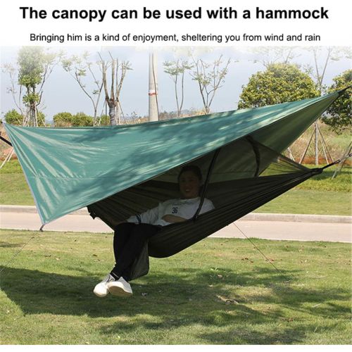  ZJDU Hammock Rain Fly Tent Tarp,Waterproof Camping Tarp Shelter,Lightweight Waterproof Camping Tarp, Anti UV Sun Shelter,for Camping Hiking Backpacking,with Rope and Accessories