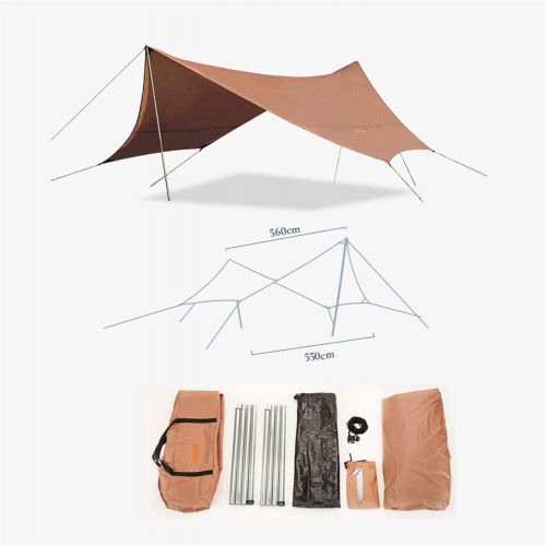 ZJDU Camping Tent Tarps,Hammock Rain Fly Tent Tarp,Beach Sunshade, Waterproof UV Protection Canopy Tent Tarp Shelter,with Tarpaulin Poles and Accessories,for Picnic, Hiking, Outdoo