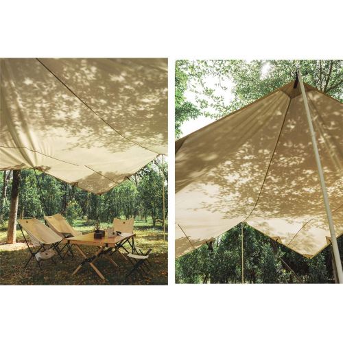  ZJDU Beach Tent, Rain Fly Tent Large Tarp,Camping Tarp,Waterproof Tarp,UV Protection Canopy Tarp Shelter,with Tarp Poles, for Picnic, Hiking, Outdoors