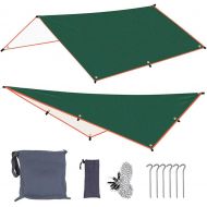 ZJDU Camping Tent Tarp Shelter, Outdoor UV Protection Shelter,Lightweight Hammock Rain Fly Waterproof Camping Tarp, for Camping Outdoor Travel, Included Ropes and Ground Nail