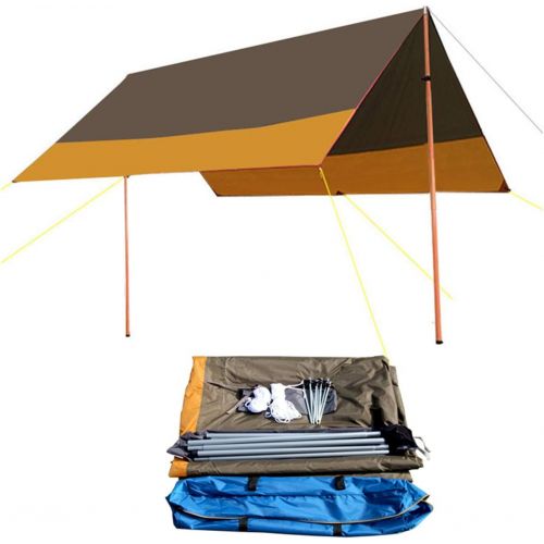  ZJDU Rain Fly Tent Large Tarp, Camping Tarp Shelter,Waterproof Lightweight Sun Shade Shelter, with Tarp Poles,for Hiking Camping Picnic Family Party