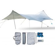 ZJDU Rain Fly Tent Large Tarp, UV Protection 50+ Waterproof Tarp,Ultralight Hammock Rain Fly Tent Tarp,with Tarpaulin Poles and Accessories,for Picnic, Hiking, Outdoors