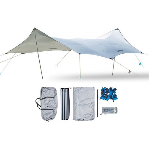  ZJDU Rain Fly Tent Large Tarp, UV Protection 50+ Waterproof Tarp,Ultralight Hammock Rain Fly Tent Tarp,with Tarpaulin Poles and Accessories,for Picnic, Hiking, Outdoors