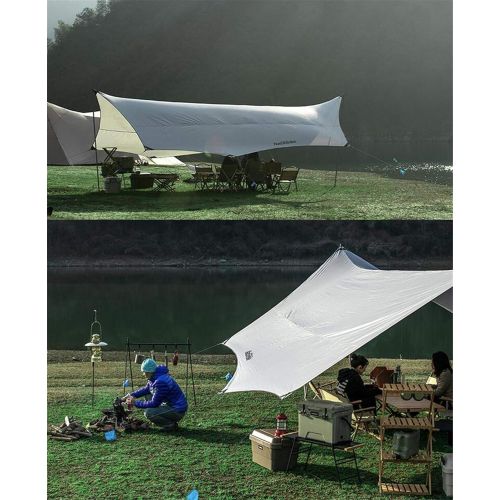  ZJDU Rain Fly Tent Large Tarp, UV Protection 50+ Waterproof Tarp,Ultralight Hammock Rain Fly Tent Tarp,with Tarpaulin Poles and Accessories,for Picnic, Hiking, Outdoors