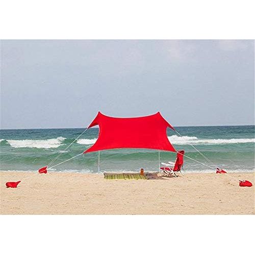 ZJDU Premium Beach Sunshade,Portable Canopy Sun Shelter, Family Tent Shelter Canopy Awning,for Family at The Beach, Camping & Outdoor Backyard, with Aluminum Poles and Sandbag Anch