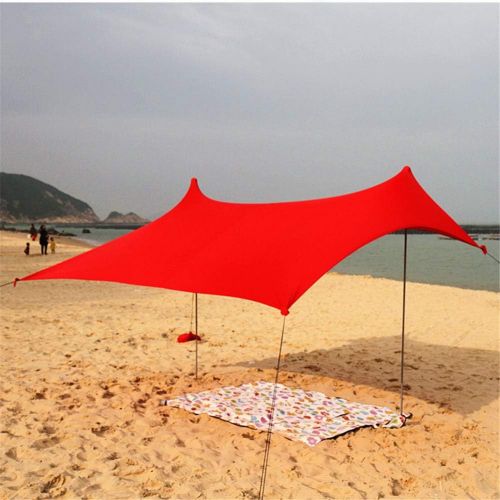  ZJDU Premium Beach Sunshade,Portable Canopy Sun Shelter, Family Tent Shelter Canopy Awning,for Family at The Beach, Camping & Outdoor Backyard, with Aluminum Poles and Sandbag Anch