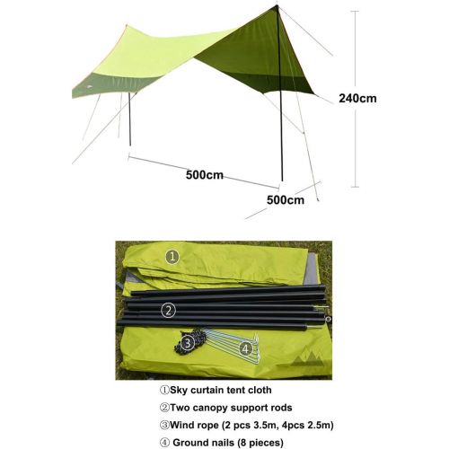  ZJDU Beach Tent Sun Shelter Outdoor Shade,Waterproof Sun Shade Shelter, with Support Rod and Accessories,for Camping Trips, Fishing, Backyard Fun Or Picnics