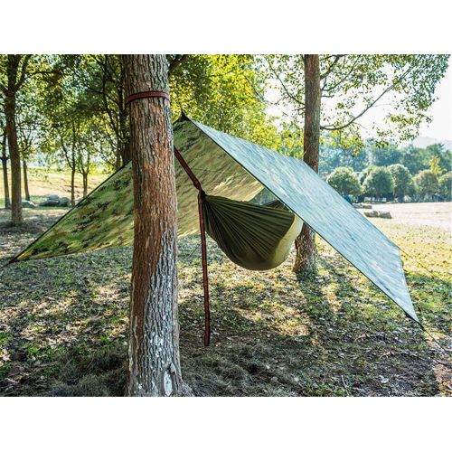  ZJDU Hammock Rain Fly Tent Tarp -Large Waterproof Camping Tarp Shelter UV Protection Lightweight Ripstop Nylon Picnic Mat for Camping Hiking Backpacking