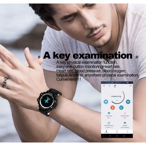  ZJXHAO 2019 versionSmart Watch, Waterproof Fitness Activity Tracker with Heart Rate Monitor, Wearable Oxygen Blood Pressure Wrist Watch, Bluetooth Running GPS Tracker Sport Band
