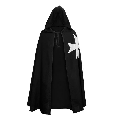  ZJYST Adult Medieval Templar Knights Hooded Robe Cloak Fancy Halloween Costume Cape