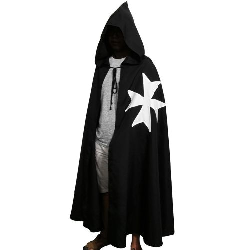  ZJYST Adult Medieval Templar Knights Hooded Robe Cloak Fancy Halloween Costume Cape