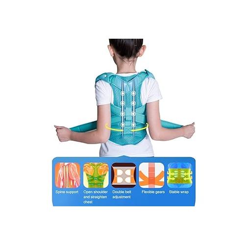  Back Brace Posture Corrector for Girl Boy, Children Hunchback Correction Belt Posture Corrector Brace Back Spine Support Belt for Back Support & Correcting Hunchback (XL)