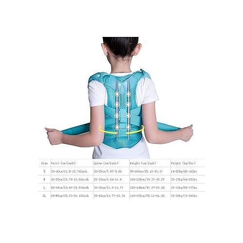  Back Brace Posture Corrector for Girl Boy, Children Hunchback Correction Belt Posture Corrector Brace Back Spine Support Belt for Back Support & Correcting Hunchback (XL)