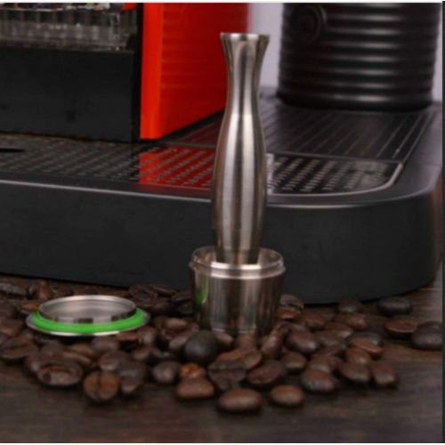  ZJchao Nachfuellbare und wiederverwendbare Kaffeekapseln mit Stampfer, Zubehoer fuer Nespresso-Maschine mit Loeffel