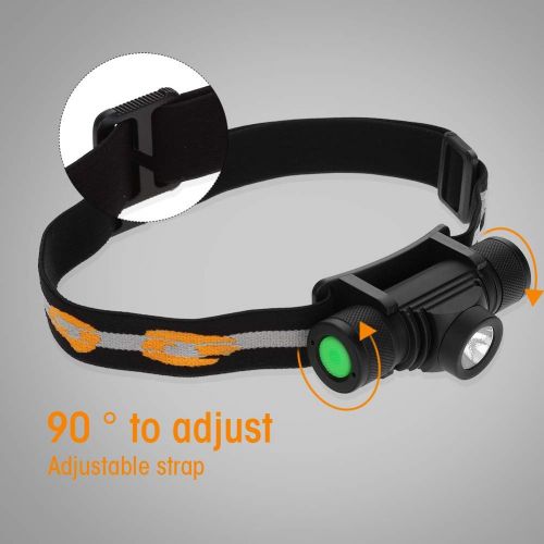  ZJchao Headlamp,USB Rechargeable Professional Ultra-Bright Outdoor Headlight Waterproof Headlight (Camping, Hiking and Dog Walking)