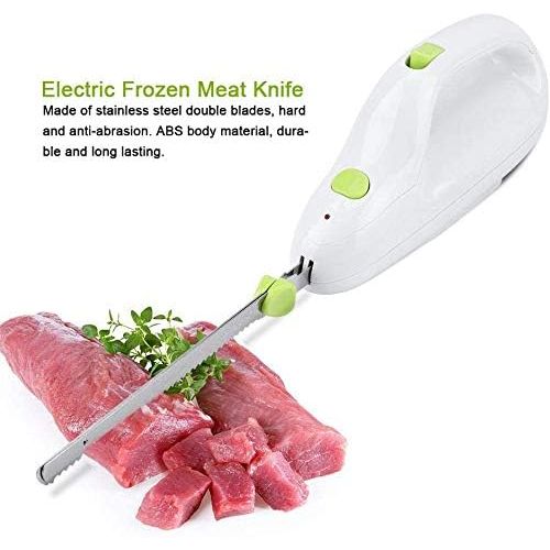  [아마존베스트]ZJchao Electric bread knife, electric frozen meat knife with powerful 110 watt motor, portable stainless steel blade, electric meat knife suit for cutting meat, bread, cheese