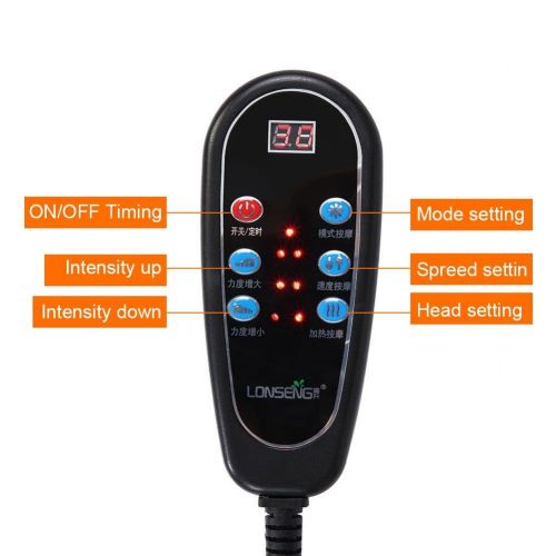  ZJchao Electric Heated Hot Compress Vibration Massage Air Compression Waist Massager(Black + US Plug)