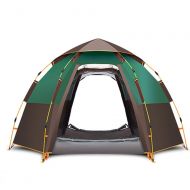 ZK 5-8 Person Camping Tent Backpacking Tents Hexagon Waterproof Dome Automatic Pop-Up Outdoor Sports Tent Camping Sun Shelters，One Room (Color : Green)