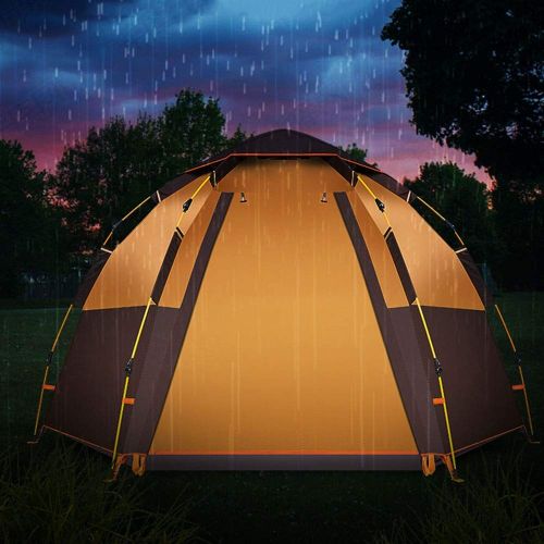  ZK 5-8 Person Camping Tent Backpacking Tents Hexagon Waterproof Dome Automatic Pop-Up Outdoor Sports Tent Camping Sun Shelters，One Room (Color : Green)