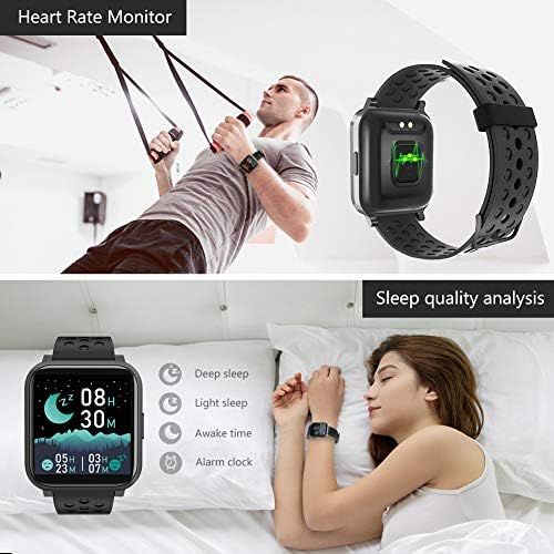  [아마존베스트]ZKCREATION Smartwatch, 1.3 inch Full Touchscreen Fitness Watch with Heart Rate Monitor, Sports Watch, Smartwatch, Fitness Tracker with Pedometer, Sleep Monitor, Music Control, Stop