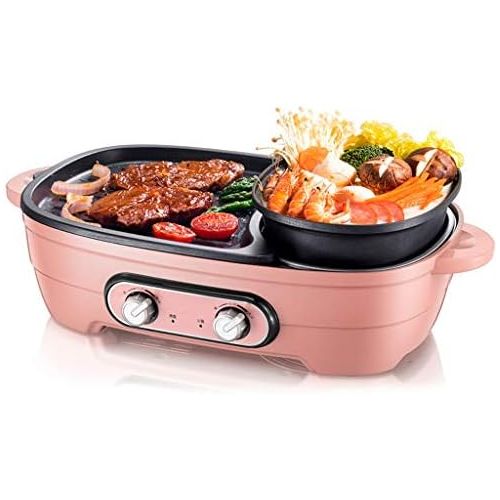  [아마존베스트]ZLDGYG Multi-Function Two-in-One Electric Smokeless Non-Stick Barbecue Grilled Baking Pan Separable Baking Pan