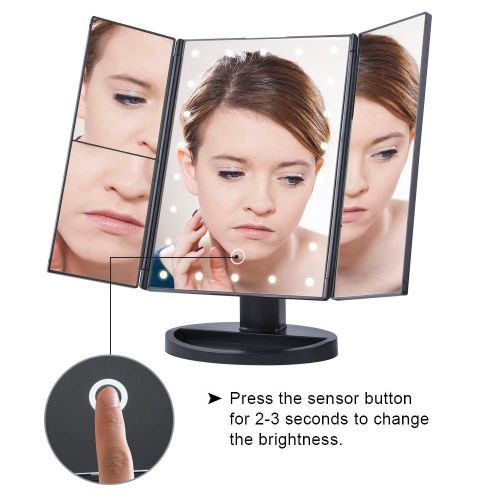  ZLJTYN 2 PACK,LED Touch Screen 22 Light Makeup Mirror Table Desktop Makeup 1X/2X/3X/10X Magnifying...