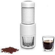 ZLQF Kaffeemaschine Tragbare Manuelle Cappuccino Quick Cold Brew Alles-in-Einem fuer zu Hause Buero Reisen Outdoor Camping,White