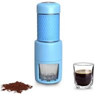 ZLQF Kaffeemaschine Tragbare Manuelle Cappuccino Quick Cold Brew Alles-in-Einem fuer zu Hause Buero Reisen Outdoor Camping,Blue