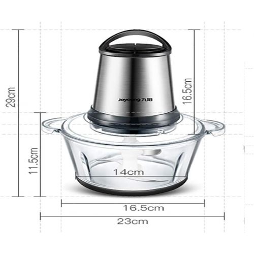  ZLQF Zerkleinerer, mit Glasbehalter, 300 W, 2 Geschwindigkeitsstufen,4 Fluegliges Edelstahlmesser Zerkleinerer Gemuese und Fleisch Elektrisch,2.2 L