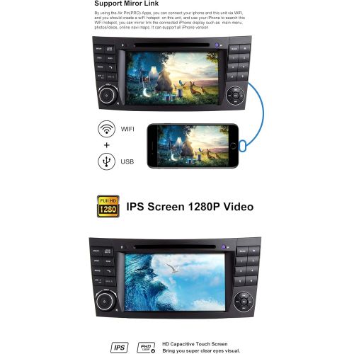  ZLTOOPAI Android 10 Octa Core 4G RAM 128G ROM Car Multimedia Player for Mercedes Benz E Class W211 CLS W219 with 7IN HD Multi touch Screen Car Stereo Car GPS Radio DVD Player