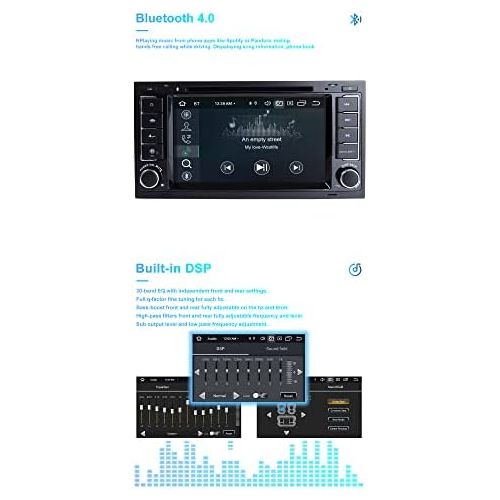  ZLTOOPAI Car Multimedia Player for VW Volkswagen Touareg T5 Transporter Android 10 Octa Core 4G RAM 64G ROM 7 Inch IPS Double DIN Car Radio Audio Stereo GPS Navigation