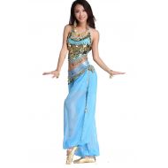 ZLTdream Ladys Belly Dance Chiffon Banadge Top and Lantern Coins Pants