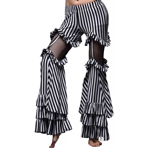  ZLTdream Tribe Belly Dance Striped Bell-bottomed Pants Cotton